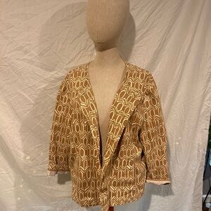 Women's Geometric Tan Jacket - Cotton